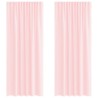 Rideaux en voile avec passe-tringles 2 pcs rose clair 559304559304