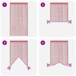 Rideaux à fils 2 pcs rose 100x250 cm 559317559317