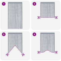 Rideau en fils 2 pcs 140 x 250 cm gris clair 559323559323