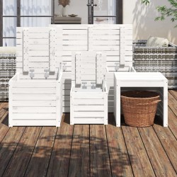 Ensemble de boîtes de jardin 4 pcs blanc bois de pin massif 559325559325