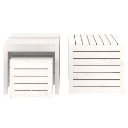 Ensemble de boîtes de jardin 4 pcs blanc bois de pin massif 559325559325