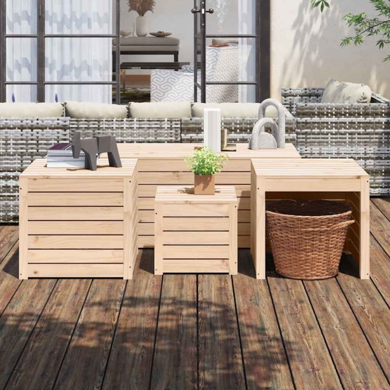 Ensemble de boîtes de jardin 4 pcs bois de pin massif 559326559326