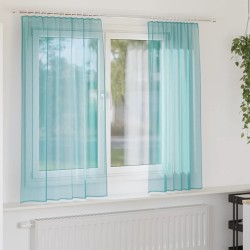 Rideaux en voile avec passe-tringles 2 pcs turquoise 559331559331