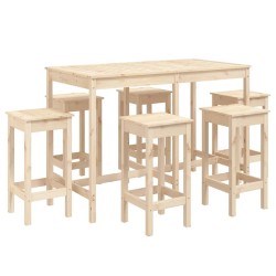 Ensemble de bar de jardin 7 pcs Bois de pin massif 559334559334