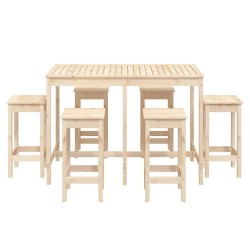 Ensemble de bar de jardin 7 pcs Bois de pin massif 559334559334