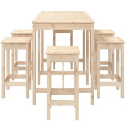 Ensemble de bar de jardin 7 pcs Bois de pin massif 559334559334