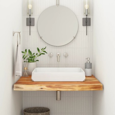 Comptoir de salle de bain 80x60x3,8 cm rectangulaire acacia 559400559400