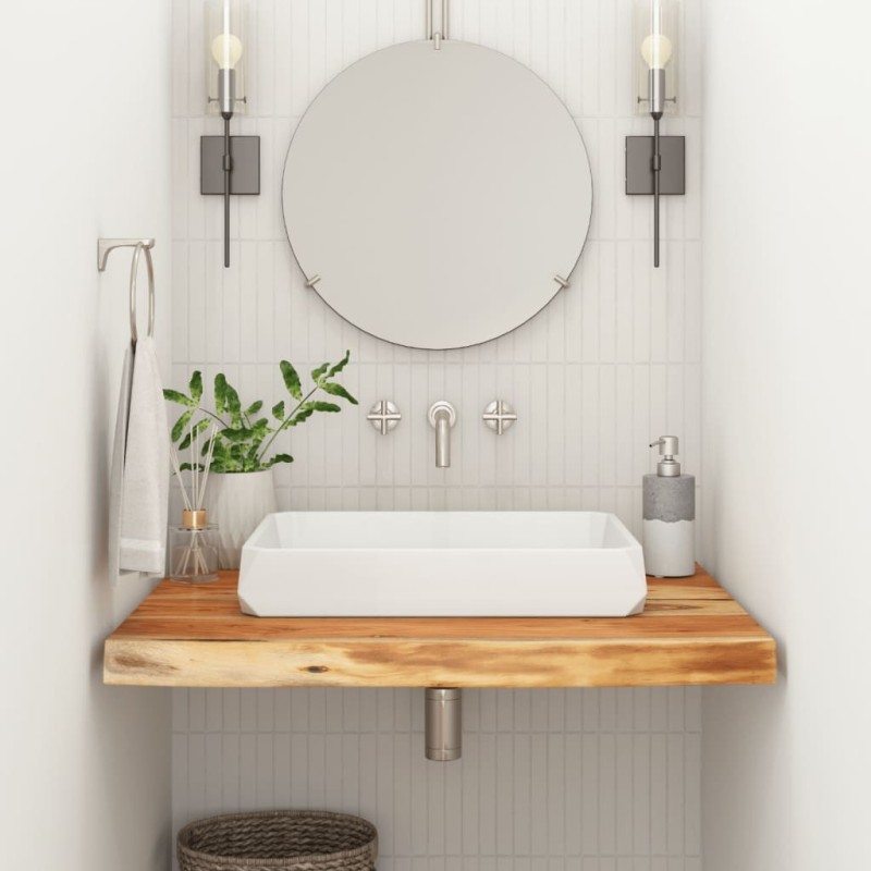 Comptoir de salle de bain 60x60x3,8 cm carré bois massif acacia 559405559405