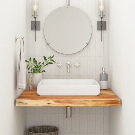 Comptoir de salle de bain 70x60x2,5 cm rectangulaire acacia 559411559411