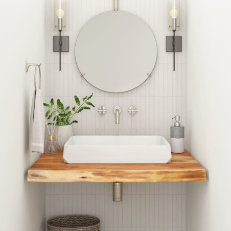 Comptoir de salle de bain 80x60x2,5 cm rectangulaire acacia 559413559413