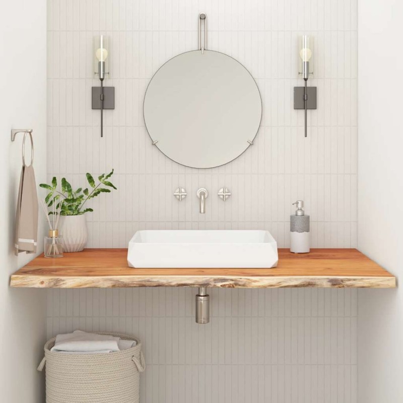 Comptoir de salle de bain 90x60x2,5 cm rectangulaire acacia 559415559415