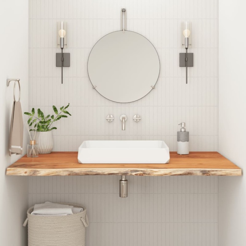 Comptoir de salle de bain 90x60x3,8 cm rectangulaire acacia 559422559422