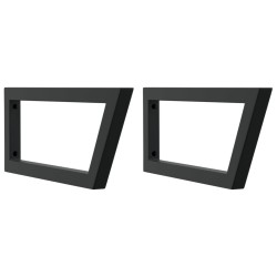 Supports d'étagères pour lavabo 2 pcs noir trapèze acier 559459559459