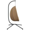 Chaise suspendue en forme d'œuf et support taupe rotin et acier 559487559487