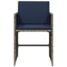 Chaises de jardin avec coussins lot de 4 gris résine tressée 559496559496