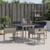 Chaises de jardin avec coussins lot de 4 gris résine tressée 559507559507