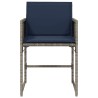Chaises de jardin avec coussins lot de 4 gris résine tressée 559507559507