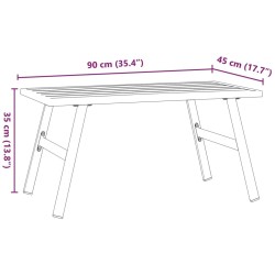 Table basse de jardin noir 90x45x35 cm acier enduit de poudre 559541559541