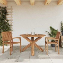 Table de jardin Ø109x74 cm bois de teck solide 559549559549