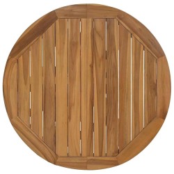 Table de jardin Ø109x74 cm bois de teck solide 559549559549