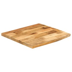 Dessus de table 80x80x2,5 cm bord vif bois massif manguier brut 559557559557