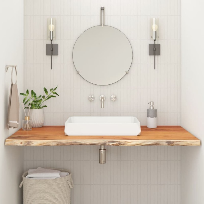 Comptoir de salle de bain 120x60x2,5 cm rectangulaire acacia 559567559567