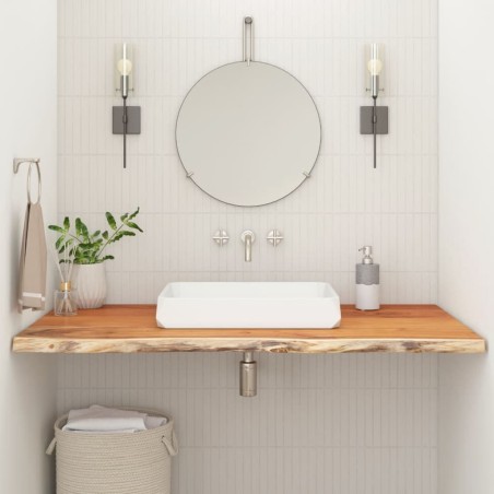 Comptoir de salle de bain 120x60x2,5 cm rectangulaire acacia 559567559567