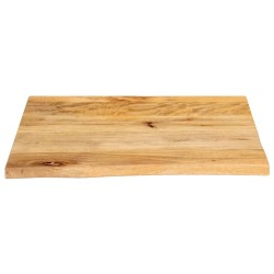 Dessus de table à bord vivant 80x80x3,8 cm bois massif manguier 559596559596