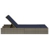 Chaise longue double avec coussins gris résine tressée 559626559626