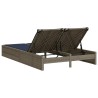 Chaise longue double avec coussins gris résine tressée 559626559626