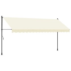 Auvent rétractable crème 400x150 m tissu et acier 559628559628