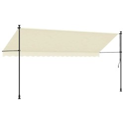 Auvent rétractable crème 400x150 m tissu et acier 559628559628