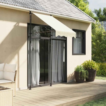 Auvent rétractable crème 100x150 m tissu et acier 559631559631