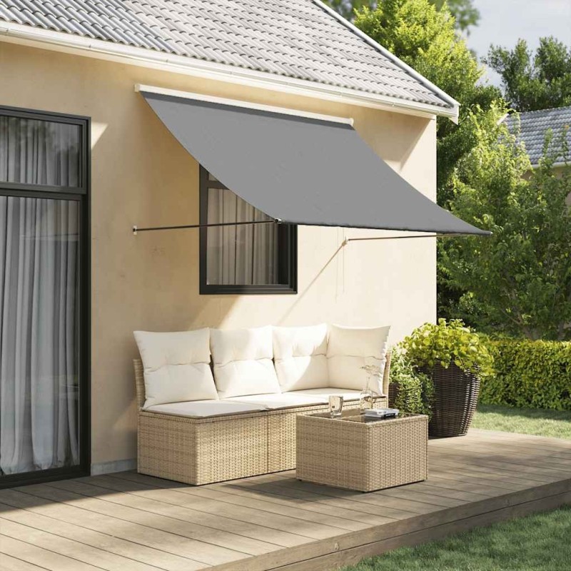 Auvent rétractable anthracite 200x150 m tissu et acier 559632559632