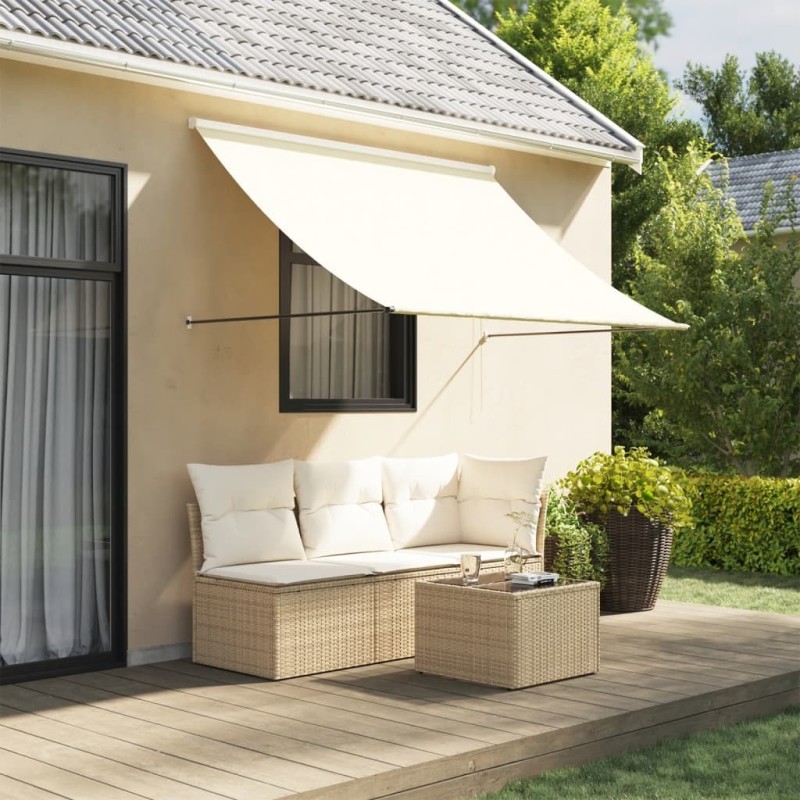 Auvent rétractable crème 200x150 m tissu et acier 559633559633