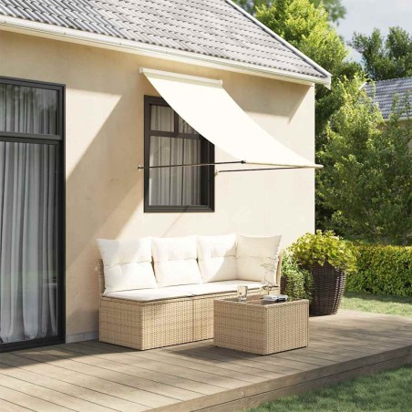 Auvent rétractable crème 100x150 m tissu et acier 559635559635