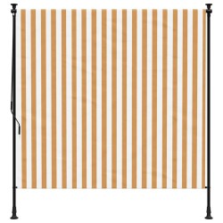 Store roulant d'extérieur orange et blanc 200x270cm tissu acier 559636559636
