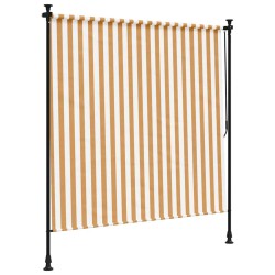 Store roulant d'extérieur orange et blanc 200x270cm tissu acier 559636559636