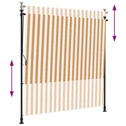 Store roulant d'extérieur orange et blanc 200x270cm tissu acier 559636559636