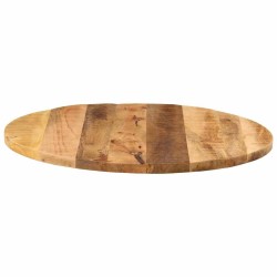 Dessus de table Ø 80x2,5 cm rond bois massif de manguier brut 559648559648
