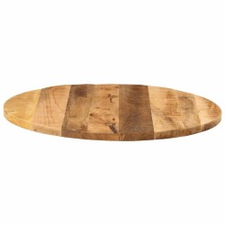 Dessus de table Ø 80x3,8 cm rond bois massif de manguier brut 559649559649