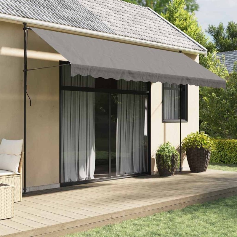 Auvent rétractable anthracite 400x150 m tissu et acier 559652559652
