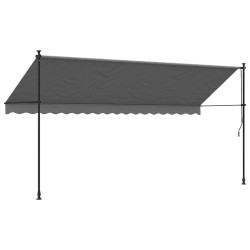 Auvent rétractable anthracite 400x150 m tissu et acier 559652559652