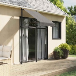 Auvent rétractable anthracite 100x150 m tissu et acier 559653559653