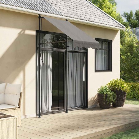 Auvent rétractable anthracite 100x150 m tissu et acier 559653559653