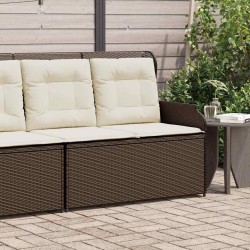 Banc inclinable de jardin avec coussins marron résine tressée 559654559654