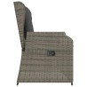 Banc inclinable de jardin avec coussins gris résine tressée 559655559655