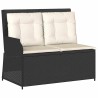 Banc inclinable de jardin avec coussins noir résine tressée 559657559657