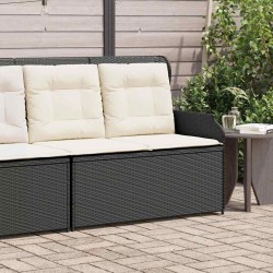 Banc inclinable de jardin avec coussins noir résine tressée 559658559658