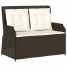 Banc inclinable de jardin avec coussins marron résine tressée 559668559668